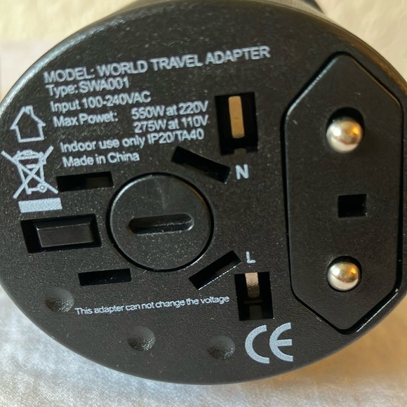Coach: World/Universal Black Travel Adapter (Wall Plug)- Case- Silver Tone - Picture 7 of 14